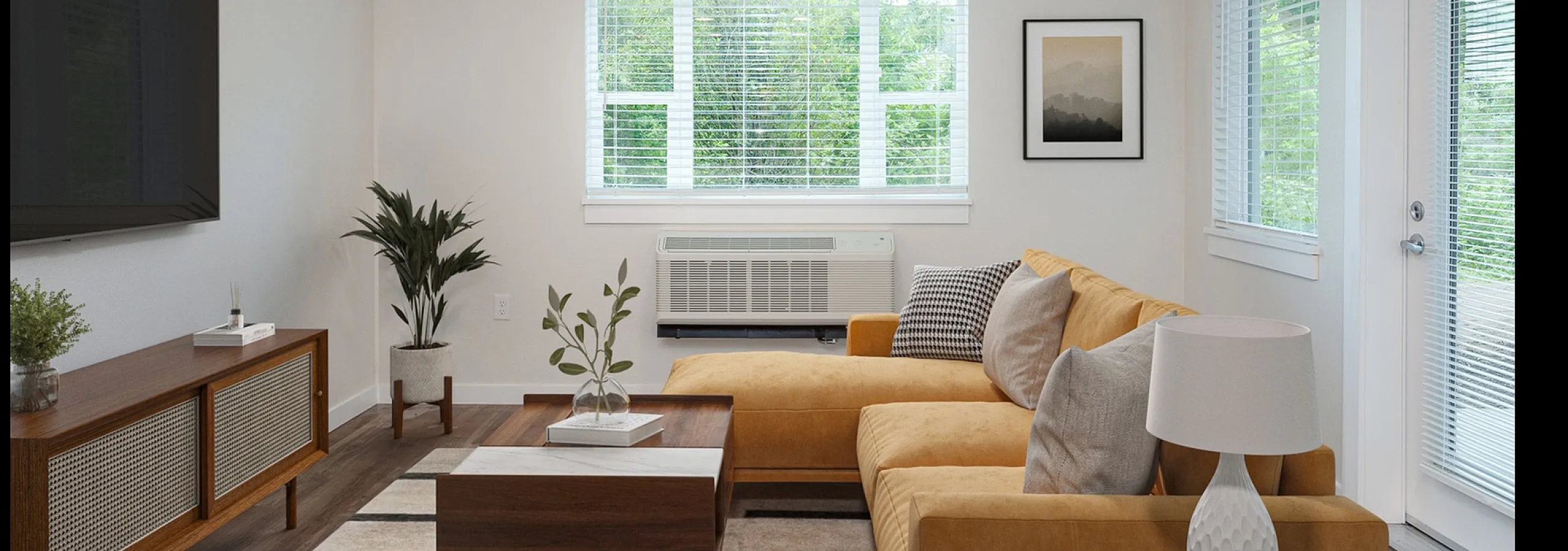 virtually staged living room