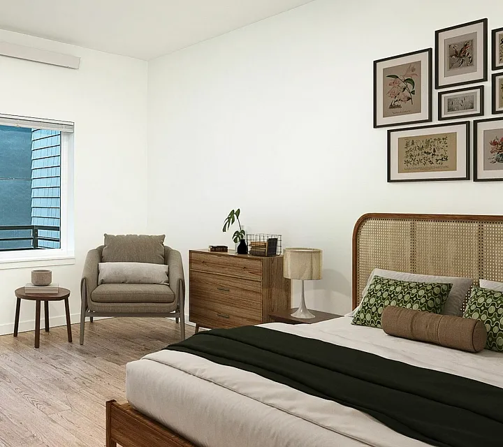 virtually staged studio apartment at 330 dekum