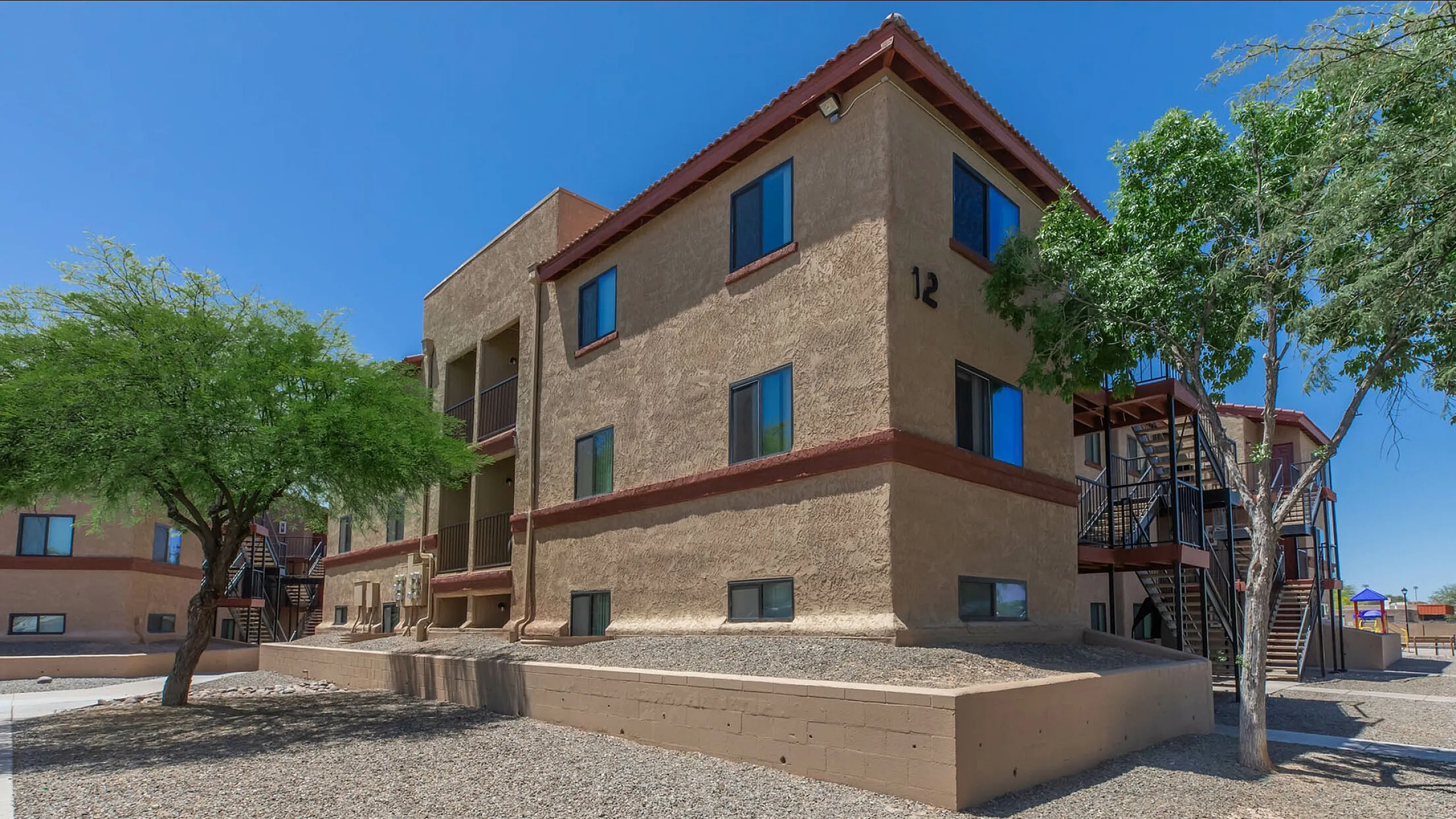 three story apartment building