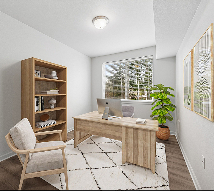 virtually staged bedroom office