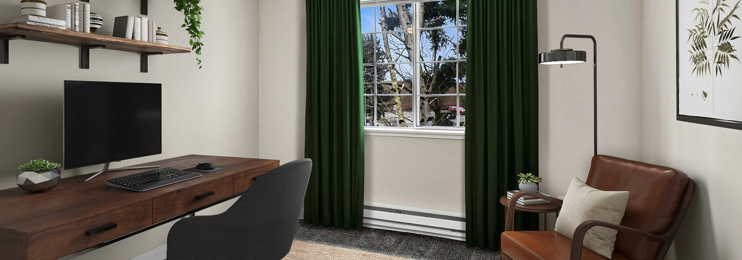 Timber Flats Office with chair, desk and shelving