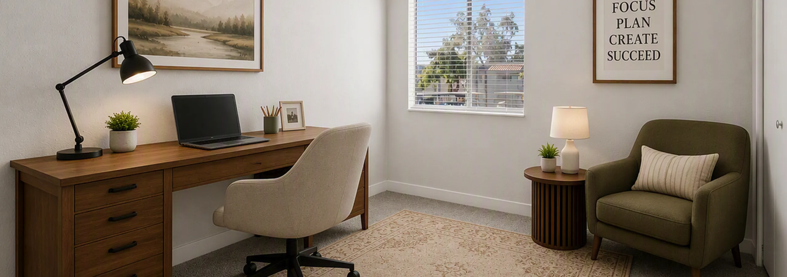 virtually staged office at peoria grand