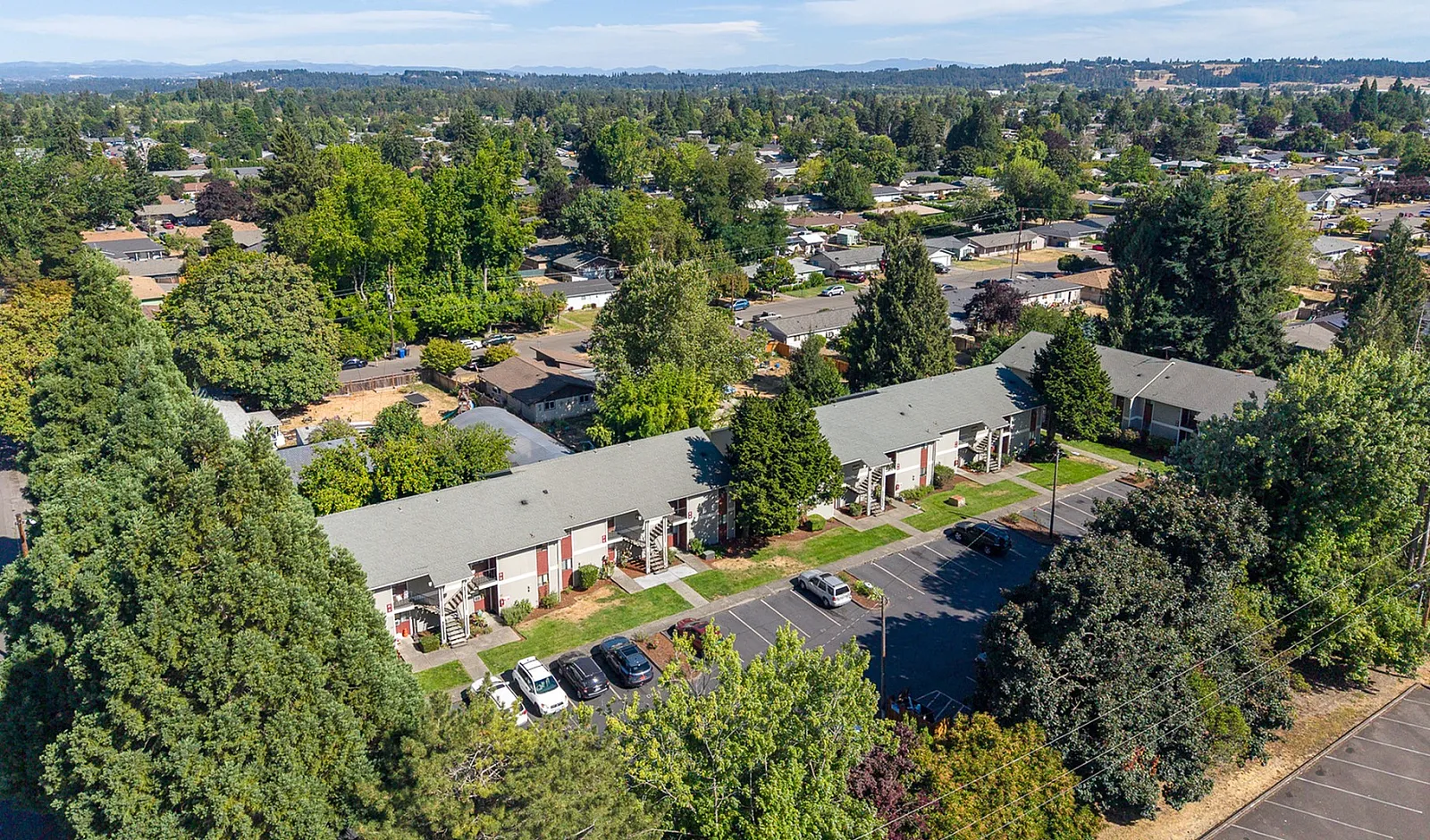 Aerial view of Cedar Park apartments