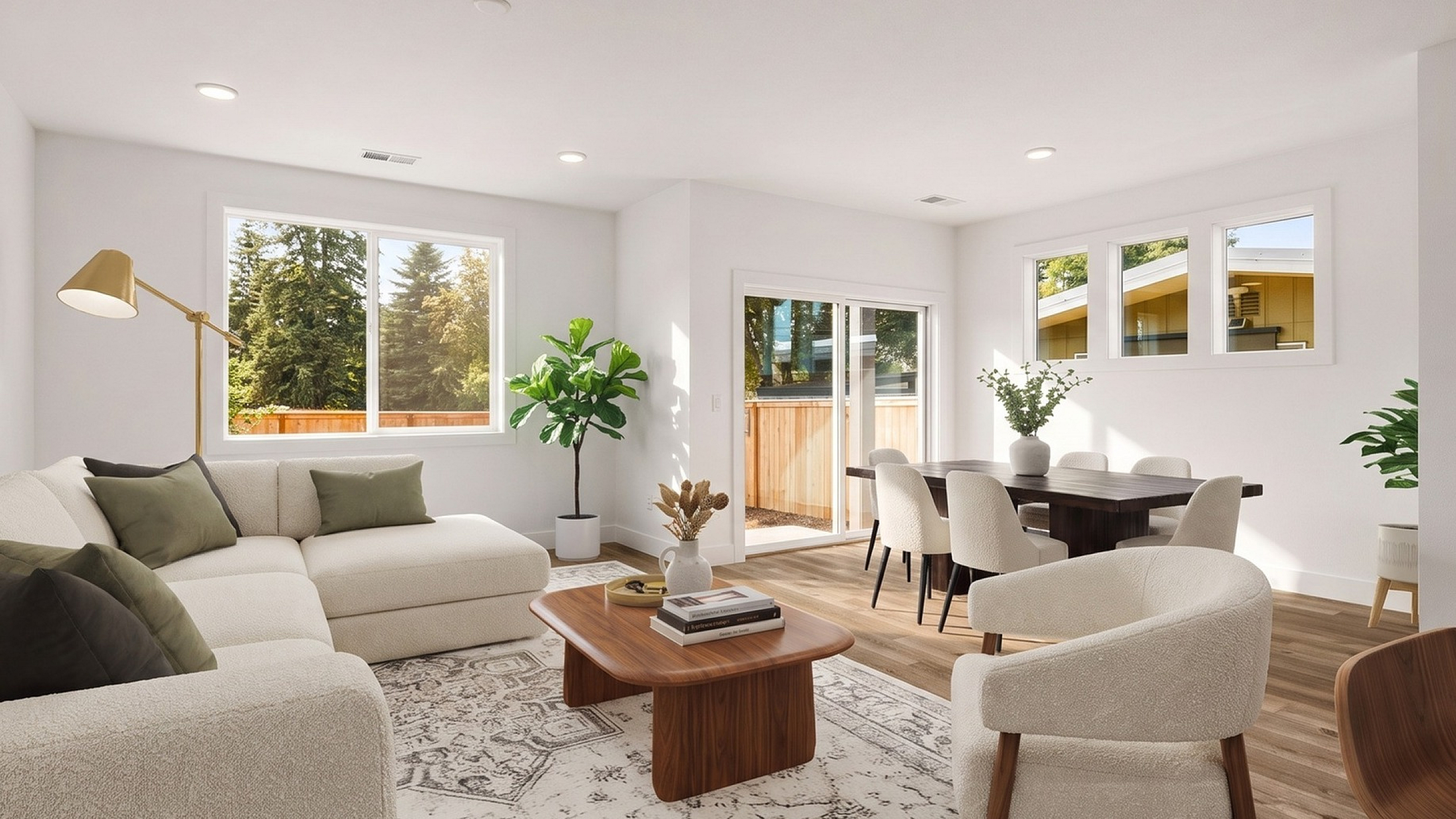 virtually staged living room at chapin meadows