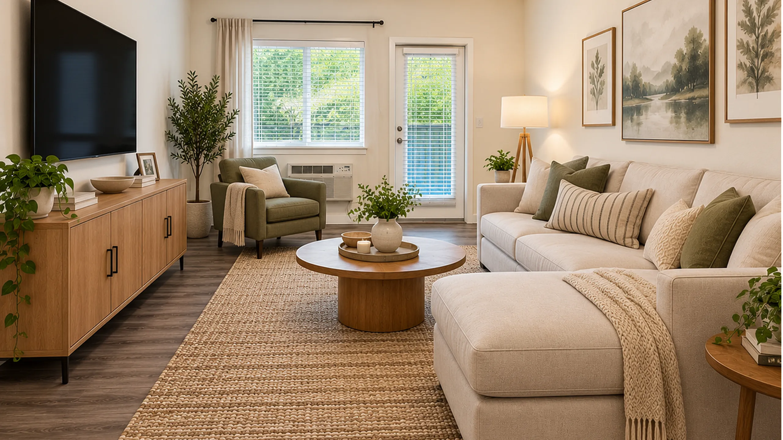 Pacific Ridge Apartments Virtually Staged Living Room