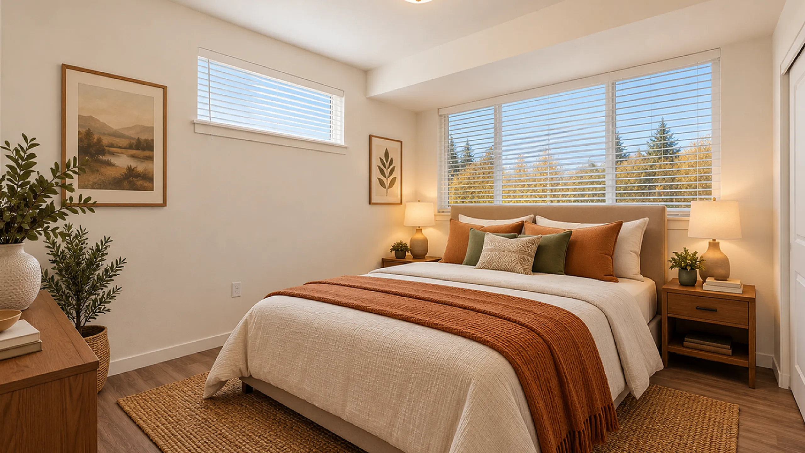 Virtually Staged Bedroom at Pacific Ridge Apartments