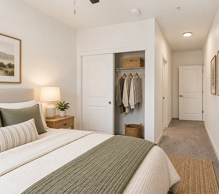 virtually staged bedroom at rogers landing