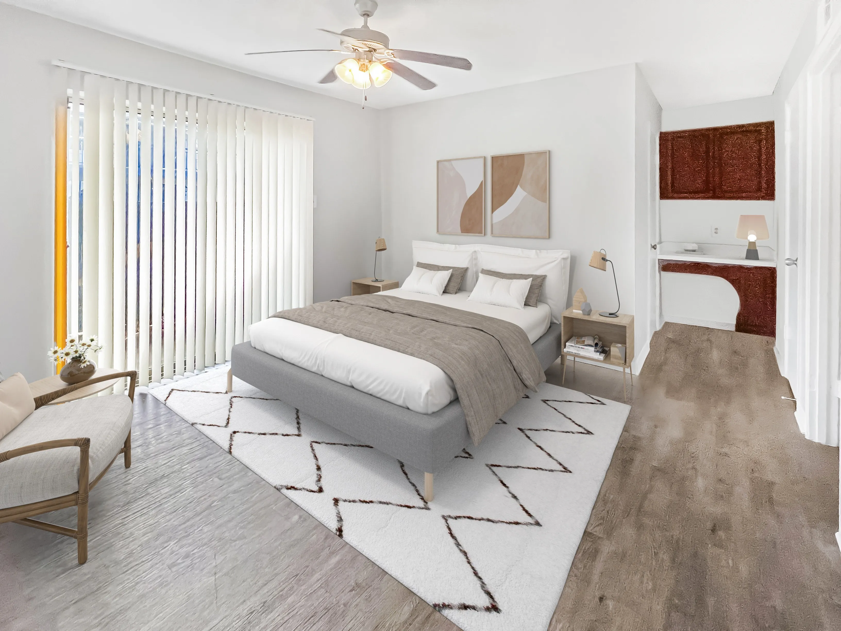 Memorial Fountain Apartment Bedroom | Apartments in Houston, TX