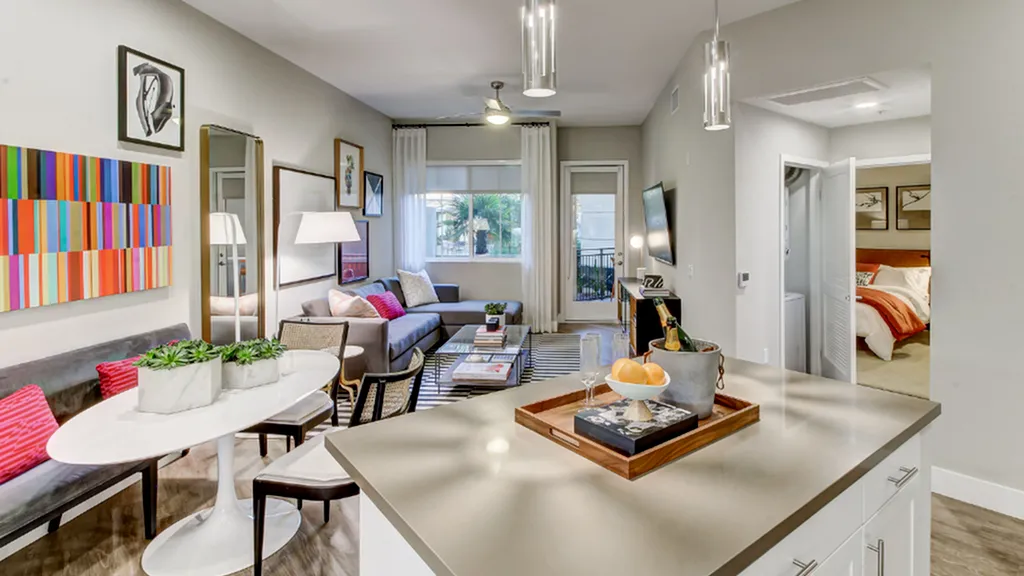 The Murphy Kitchen Island Living Room | Apartments in Irvine |, CA Apartments