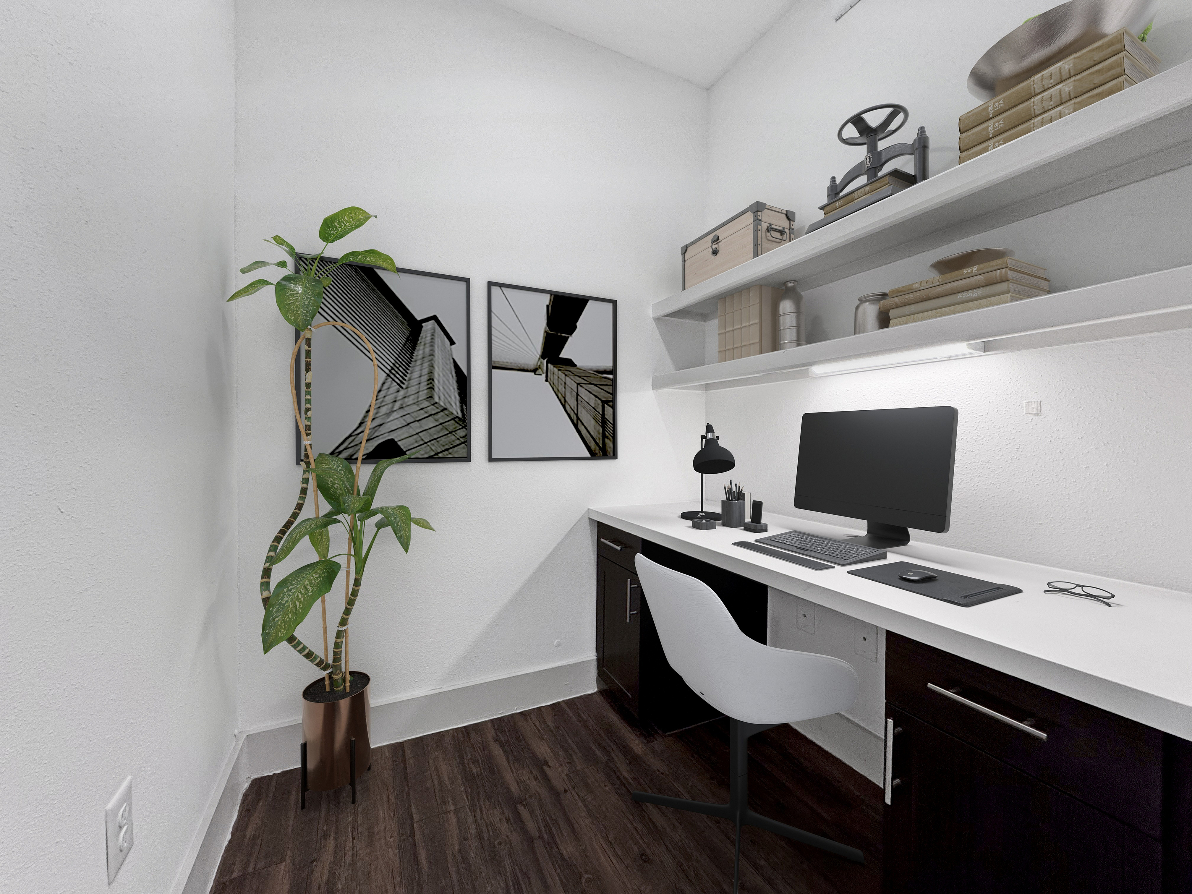 Houston, TX Apartments | Renovated Apartments | Apartments in Midtown | Inner Loop Apartments |Sleek and modern home office | 2222 Smith | Houston, Texas