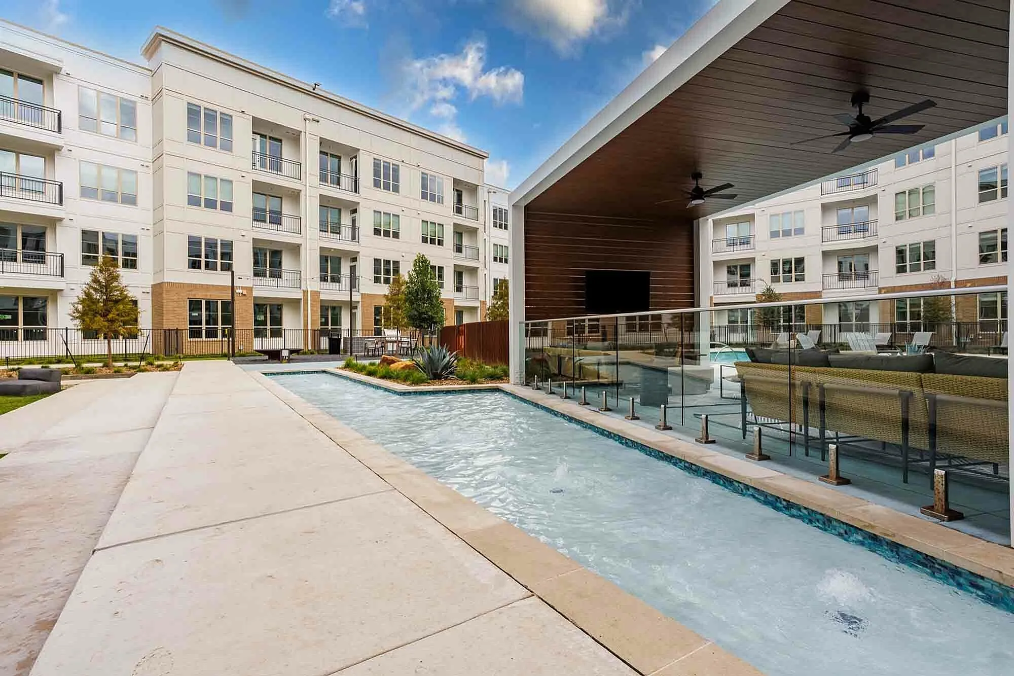 Poolside seating area | Caroline at Memorial | Houston, Texas