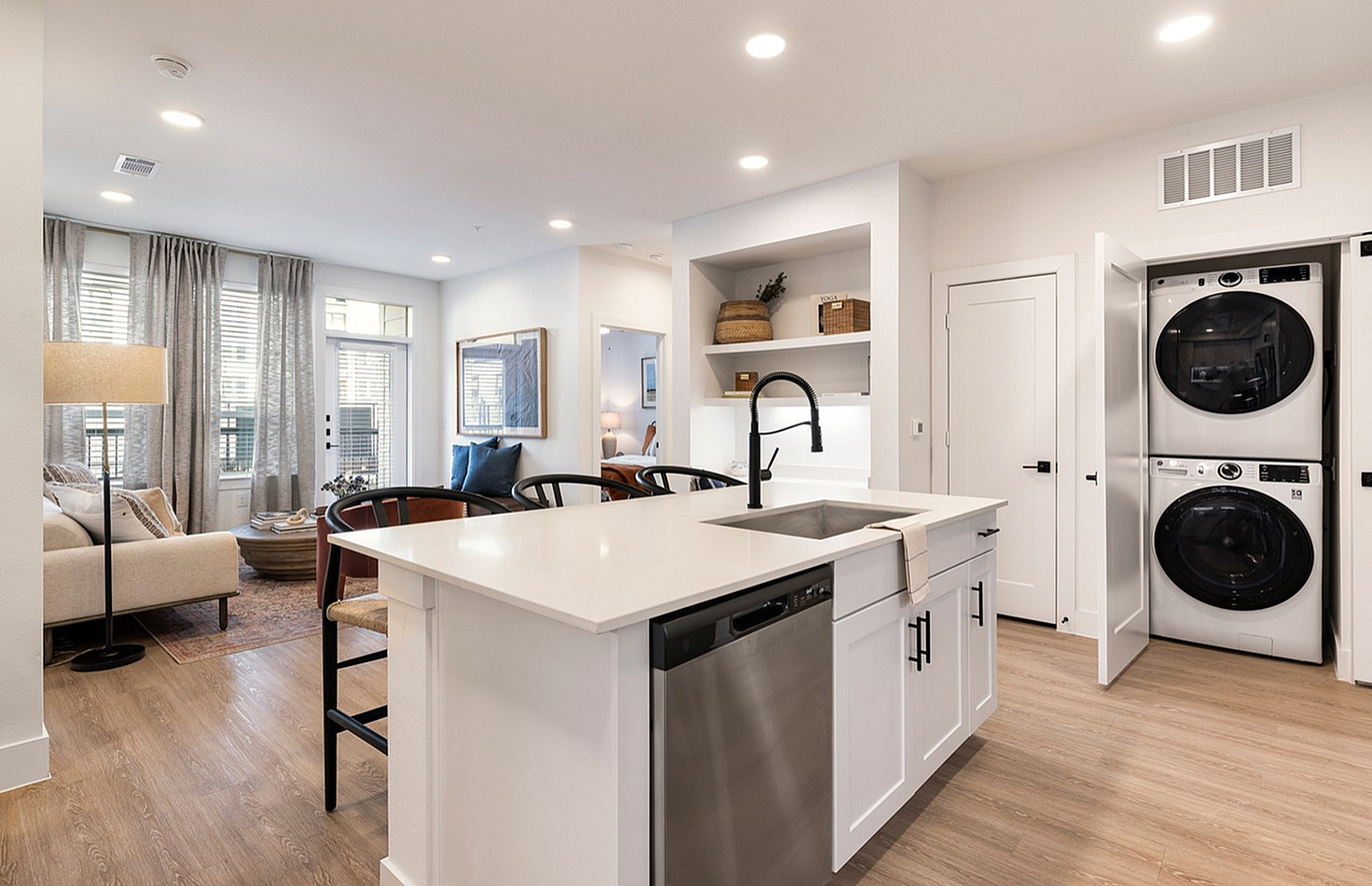 wo Bedroom Kitchen and Living | Caroline Georgetown, Georgetown, TX Apartments