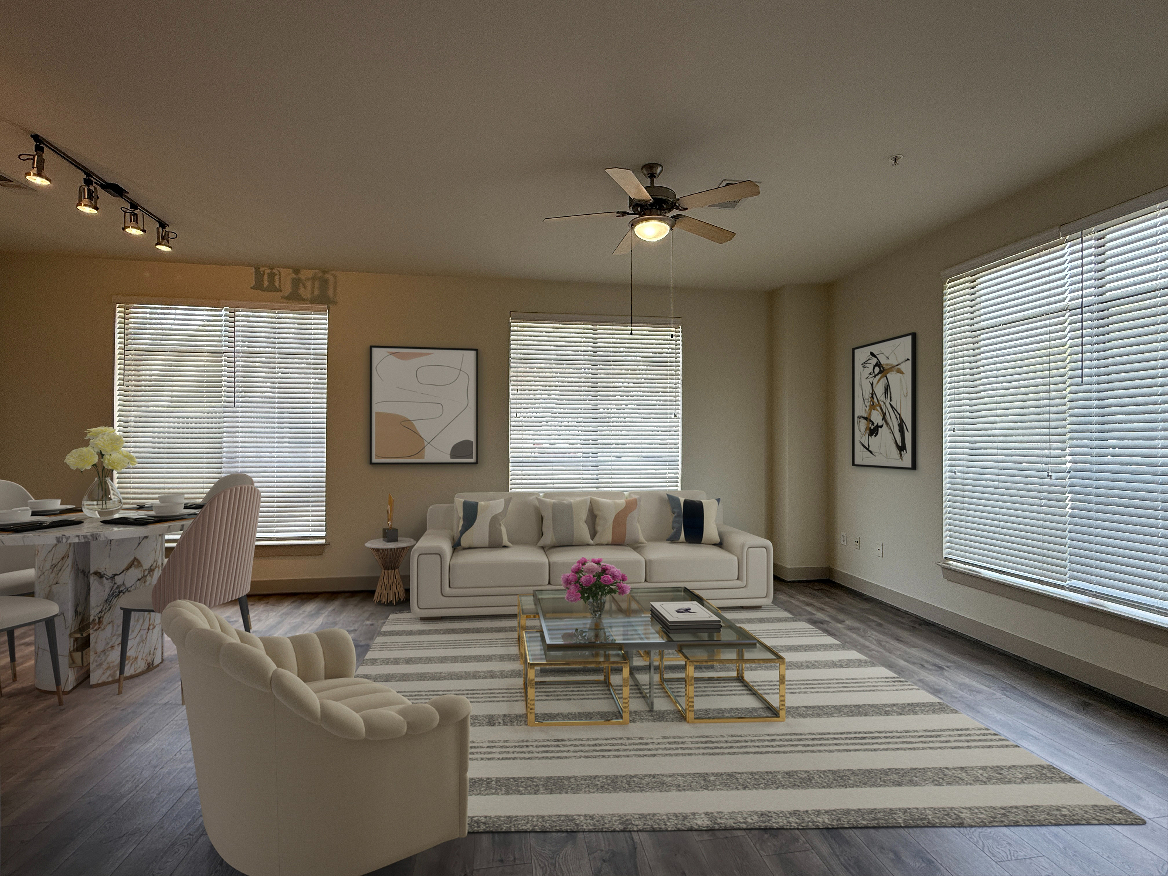 Caroline on Voss Apartment Living Room | Houston, TX Apartments | Uptown Houston Apartments