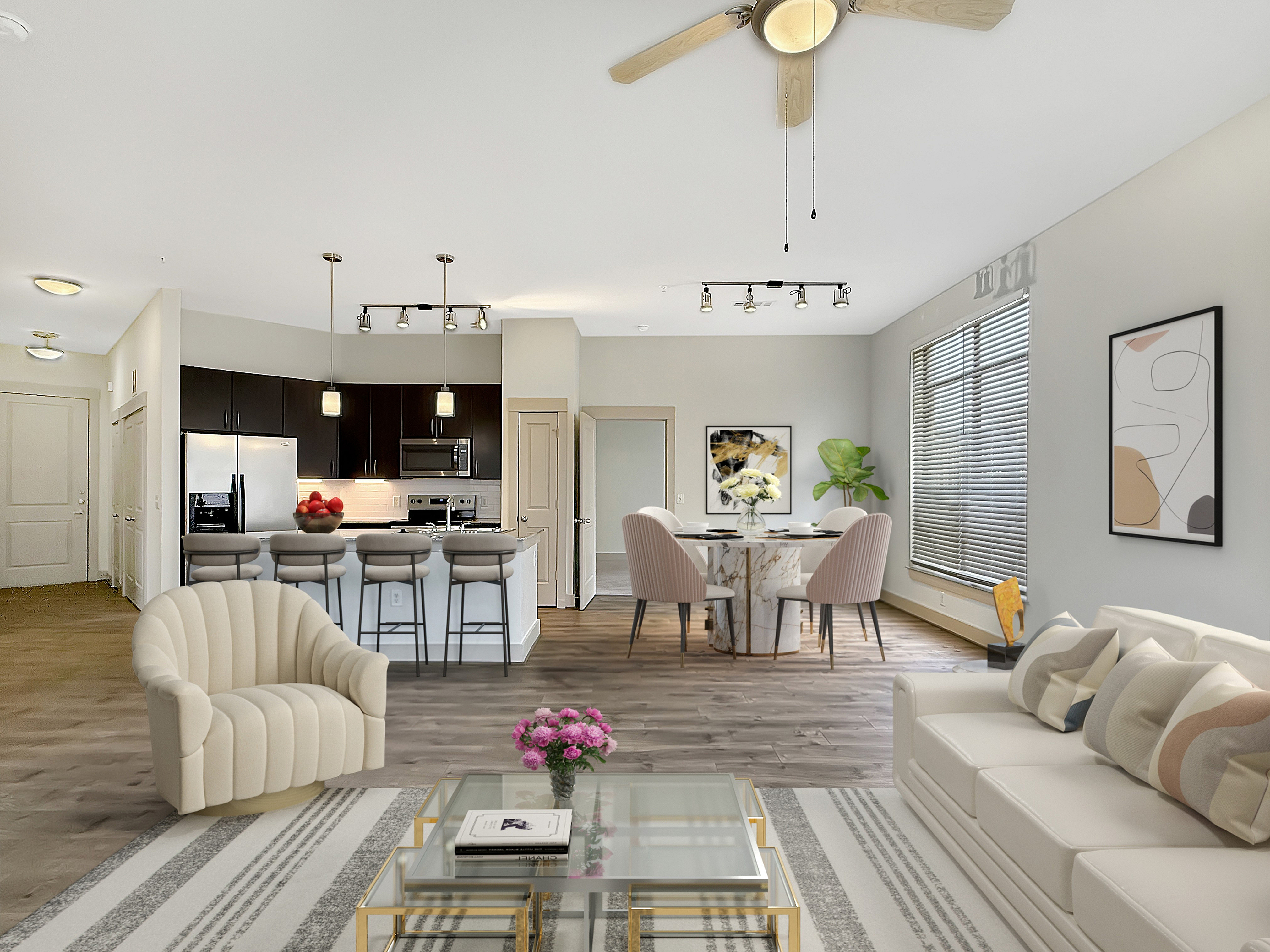 Caroline on Voss Apartment Living Room | Houston, TX Apartments | Uptown Houston Apartments
