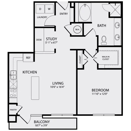 MID-A3.1 | Midtown Houston Living | Apartments in Houston, TX