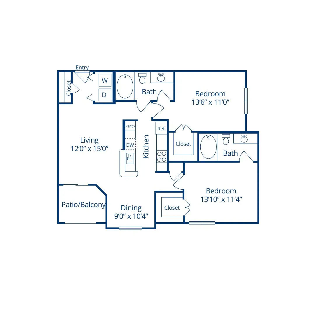 2-2D | Hadley Midtown | Houston, TX Apartments | Apartments in Houston Texas | Midtown Living