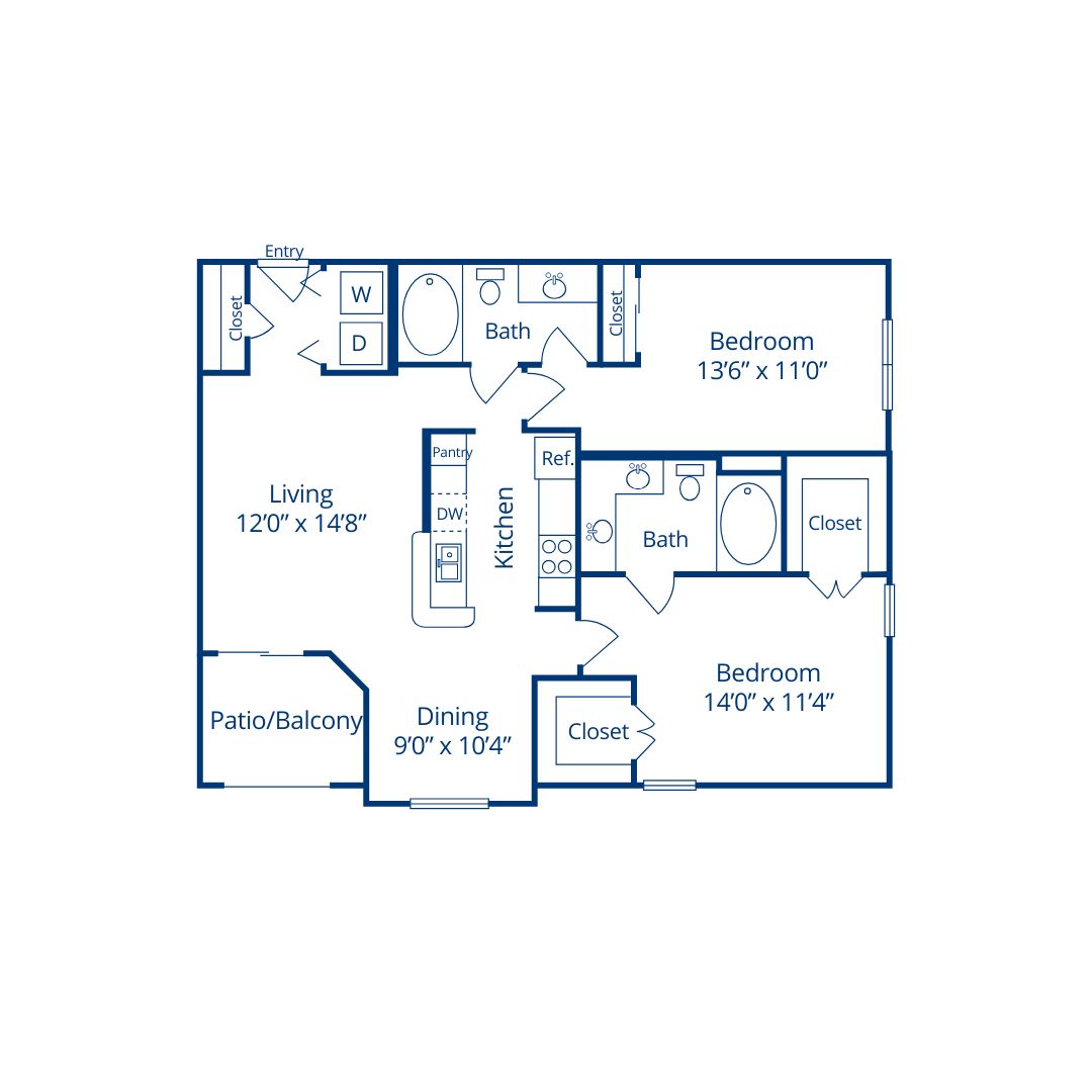 2-2E | Hadley Midtown | Houston, TX Apartments | Apartments in Houston Texas | Midtown Living