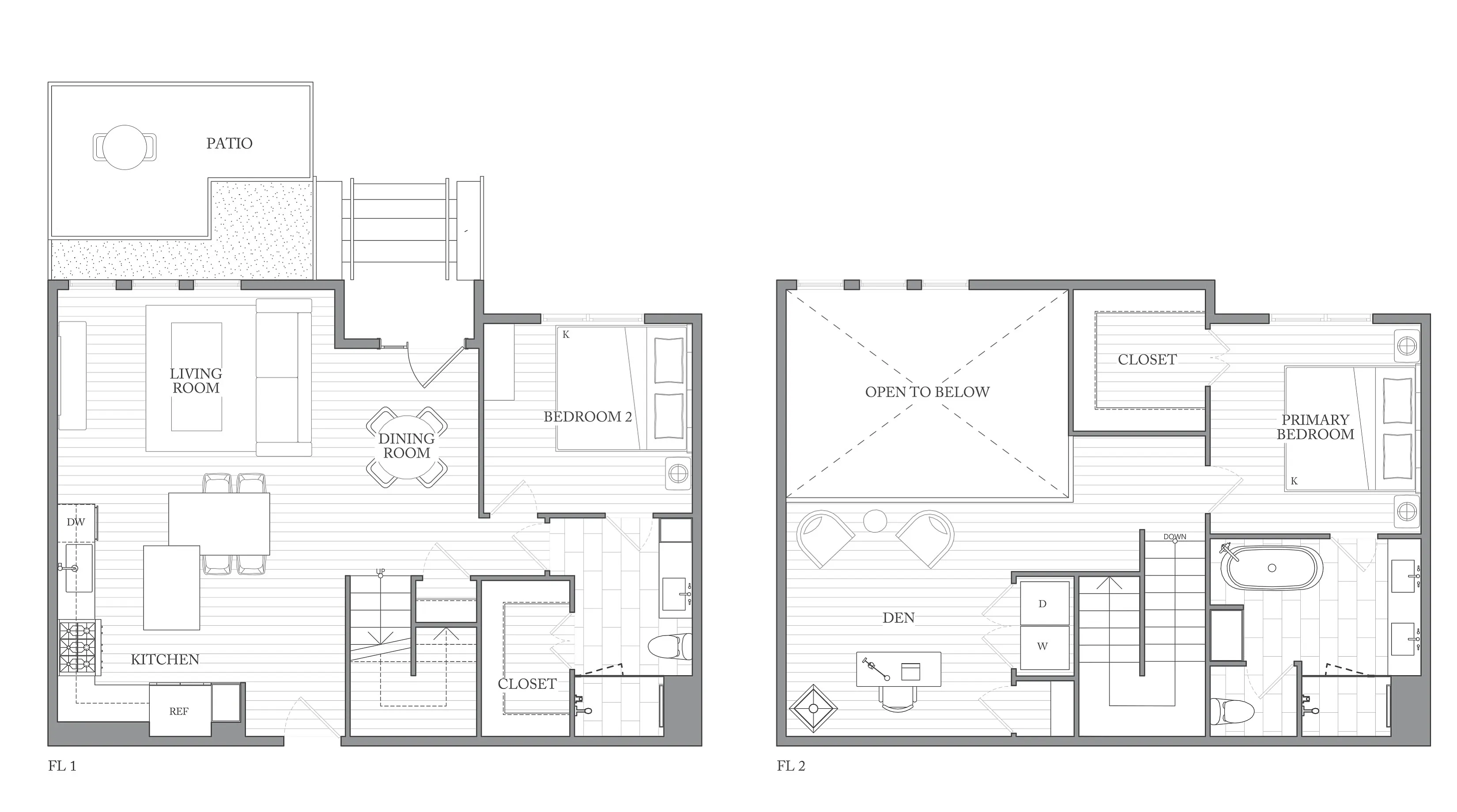 1Riva Row New Apartments | Luxury Apartments in Texas | 1Riva Row 2 bedroom townhome with den