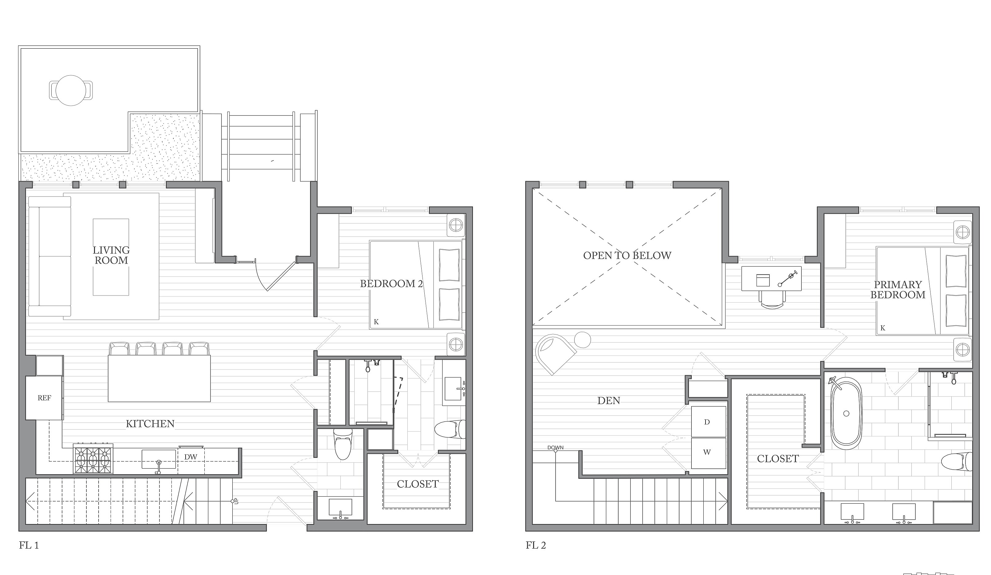 1Riva Row New Apartments | Luxury Apartments in Texas | 1Riva Row 2 bedroom townhome with Den