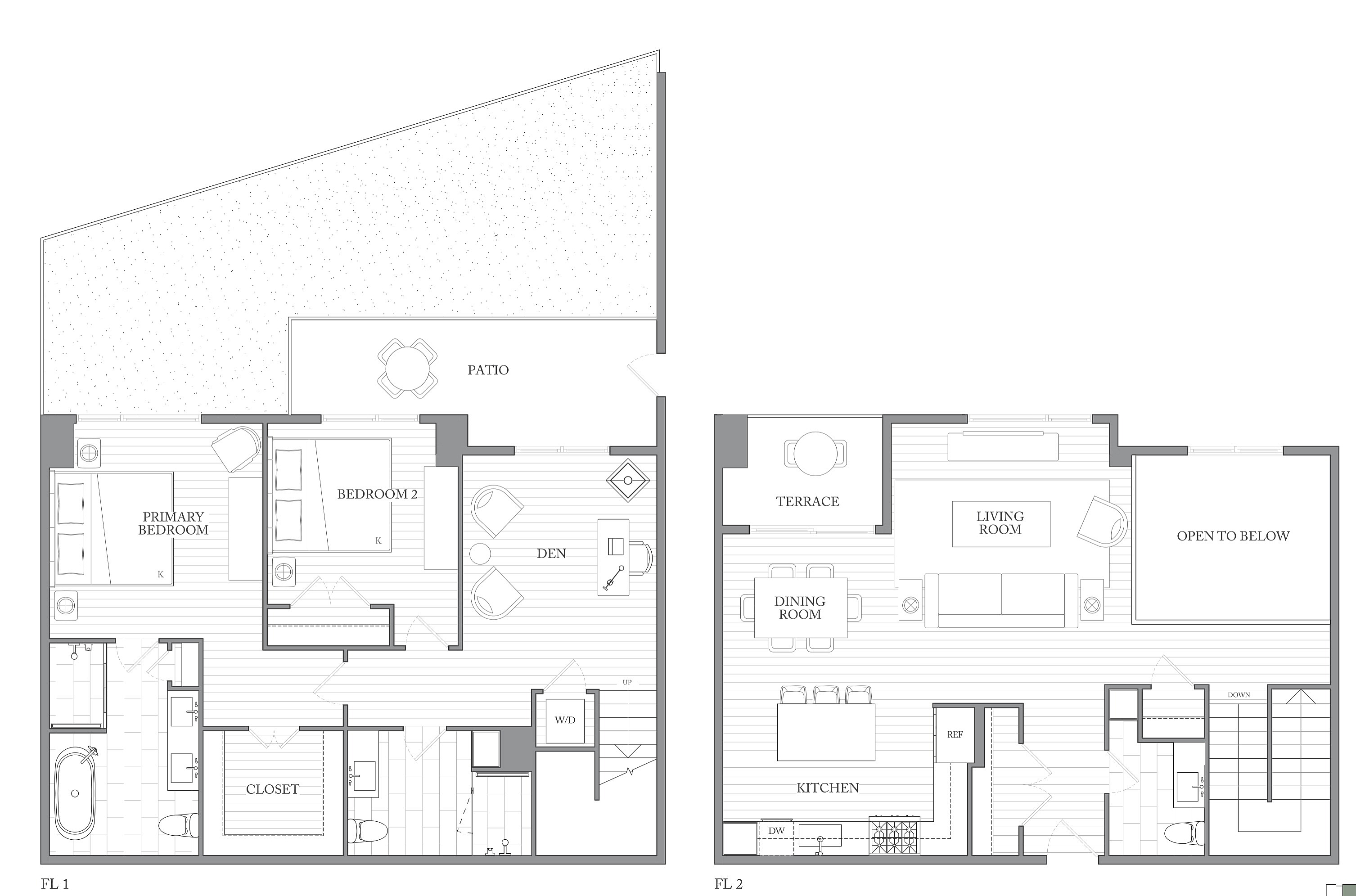 1Riva Row New Apartments | Luxury Apartments in Texas | 1Riva Row 2 bedroom townhome with Den
