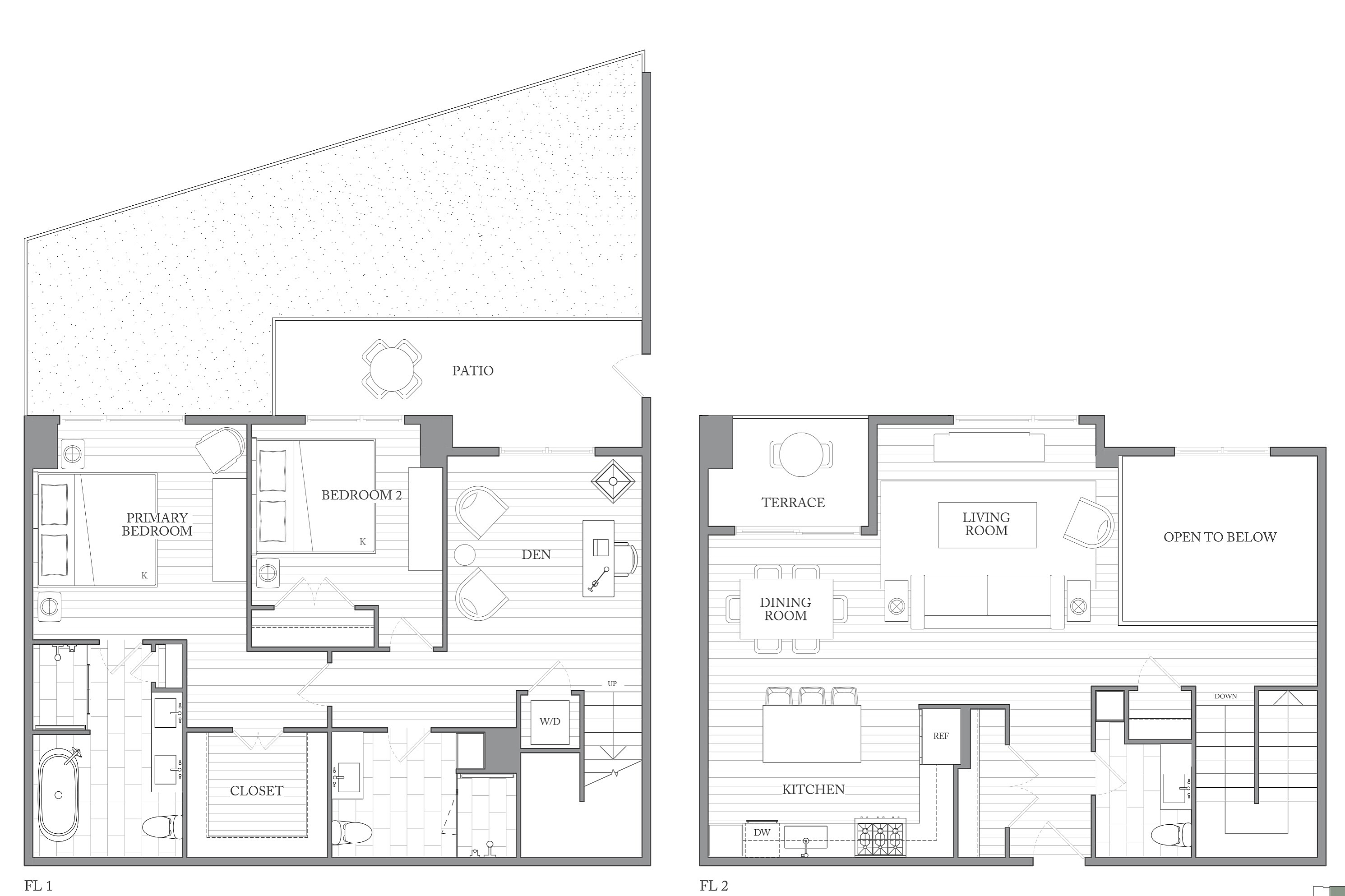 1Riva Row New Apartments | Luxury Apartments in Texas | 1Riva Row 2 bedroom townhome with den