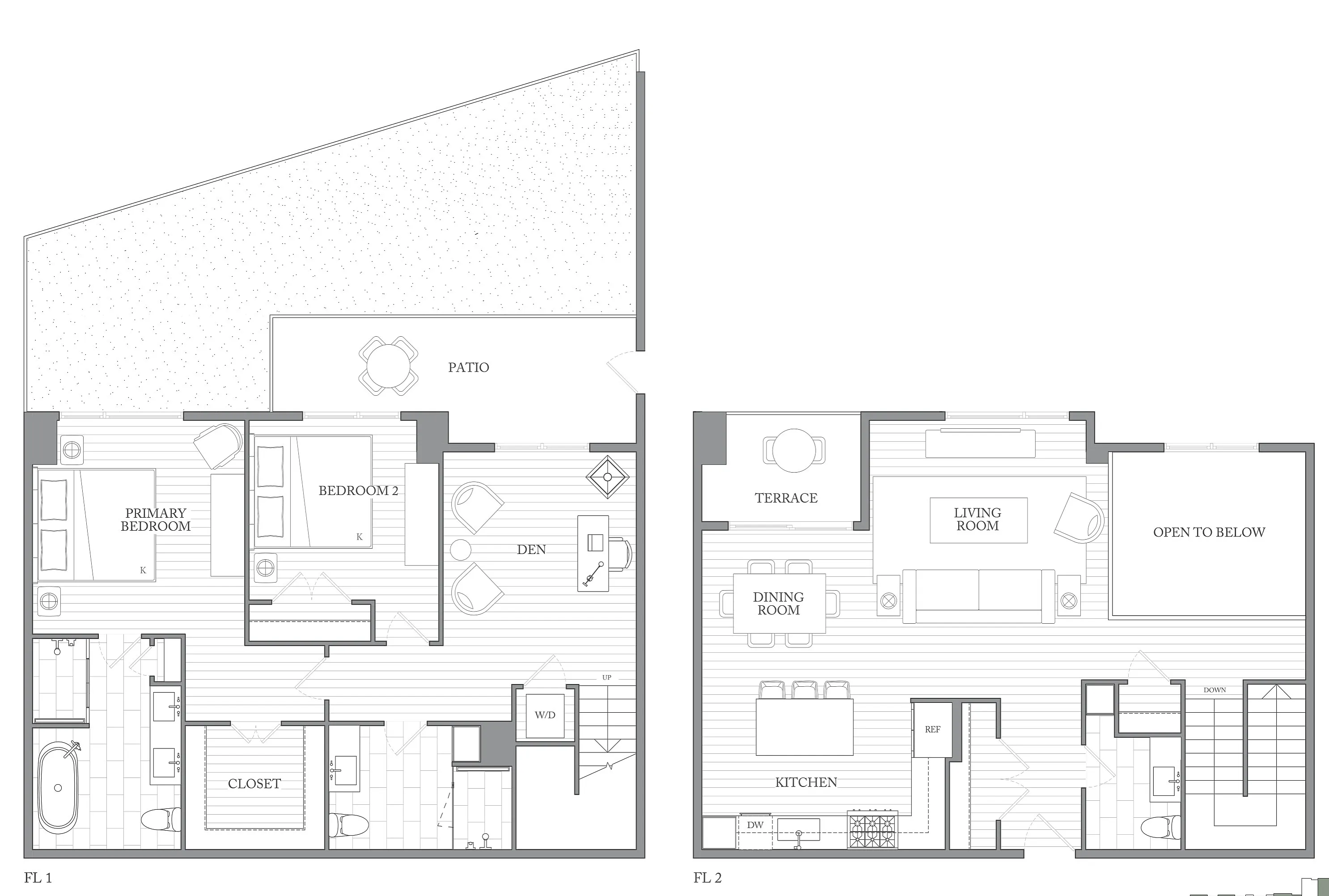 1Riva Row New Apartments | Luxury Apartments in Texas | 1Riva Row 2 bedroom townhome with den