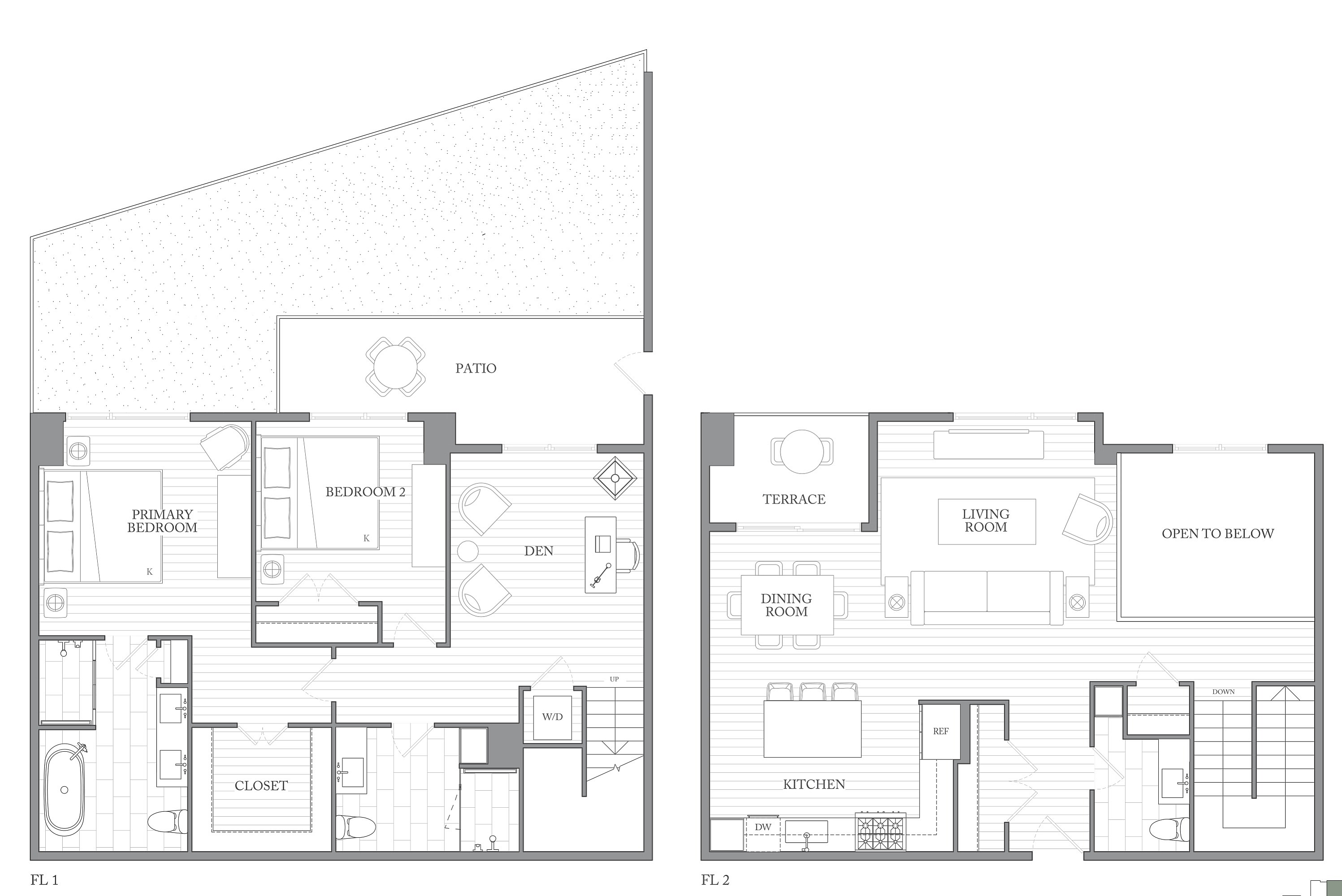 1Riva Row New Apartments | Luxury Apartments in Texas | 1Riva Row 2 bedroom townhome with den