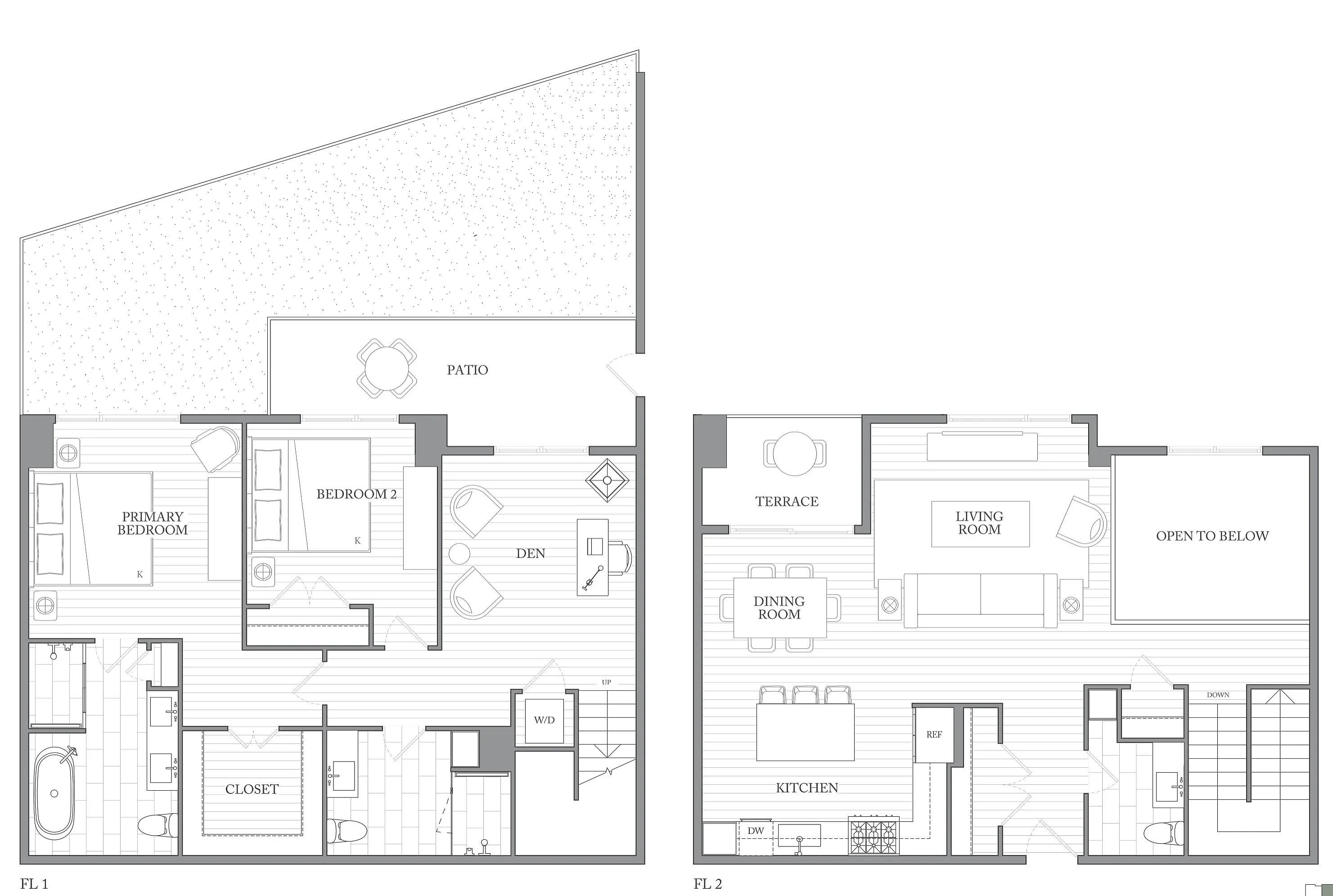 1Riva Row New Apartments | Luxury Apartments in Texas | 1Riva Row 2 bedroom townhome with Den