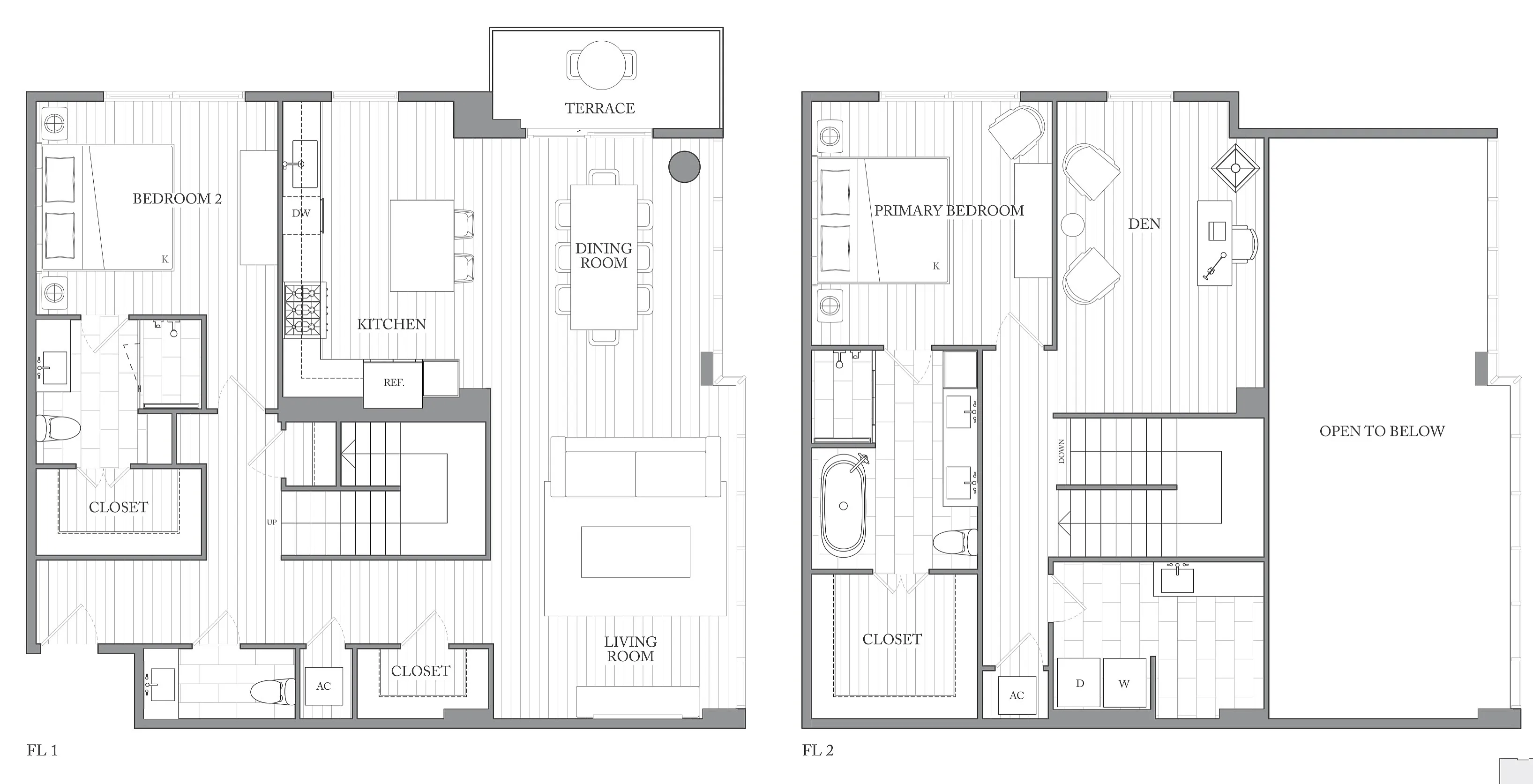 1Riva Row New Apartments | Luxury Apartments in Texas | 1Riva Row 2 bedroom townhome with den
