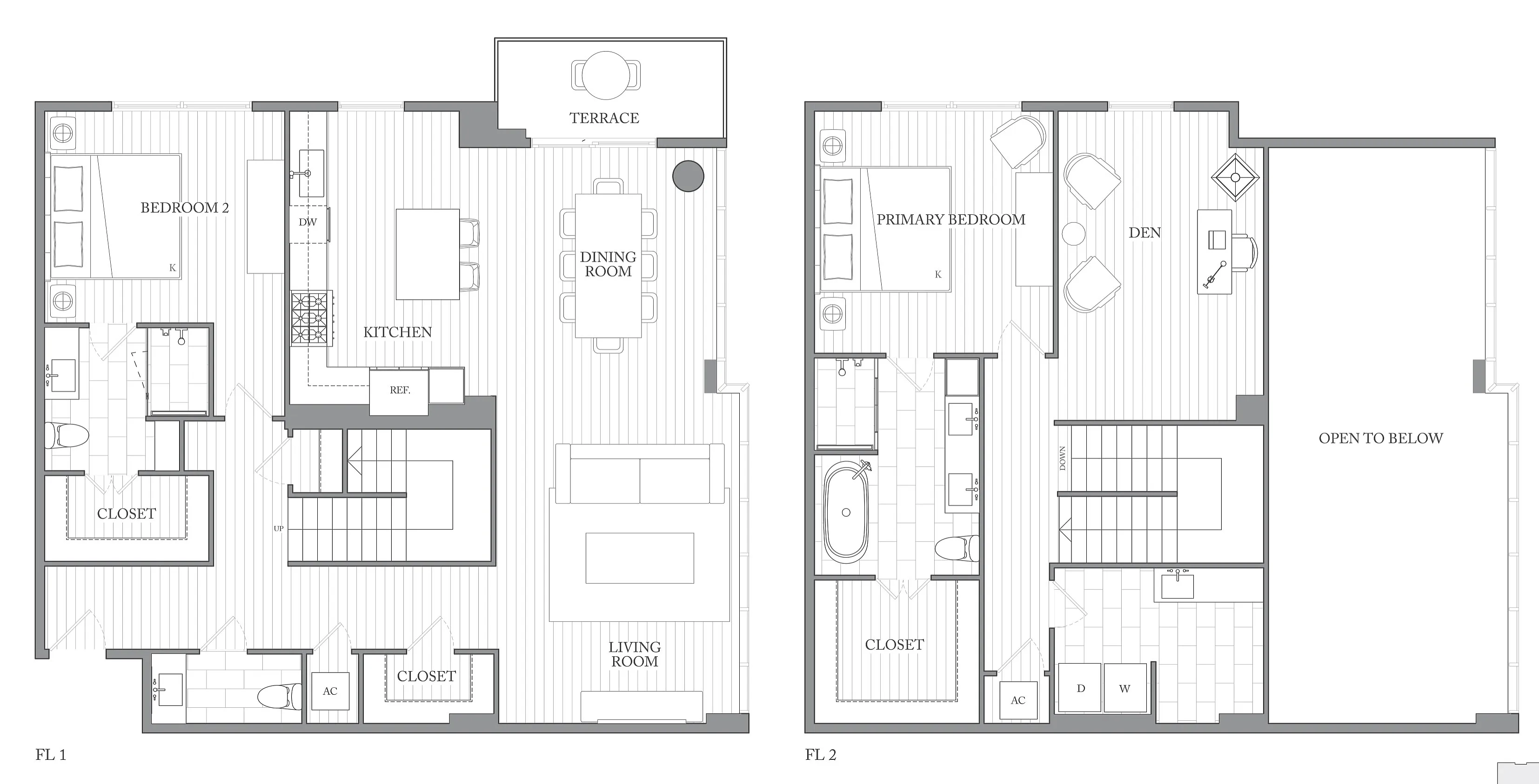 1Riva Row New Apartments | Luxury Apartments in Texas | 1Riva Row 2 bedroom townhome with den