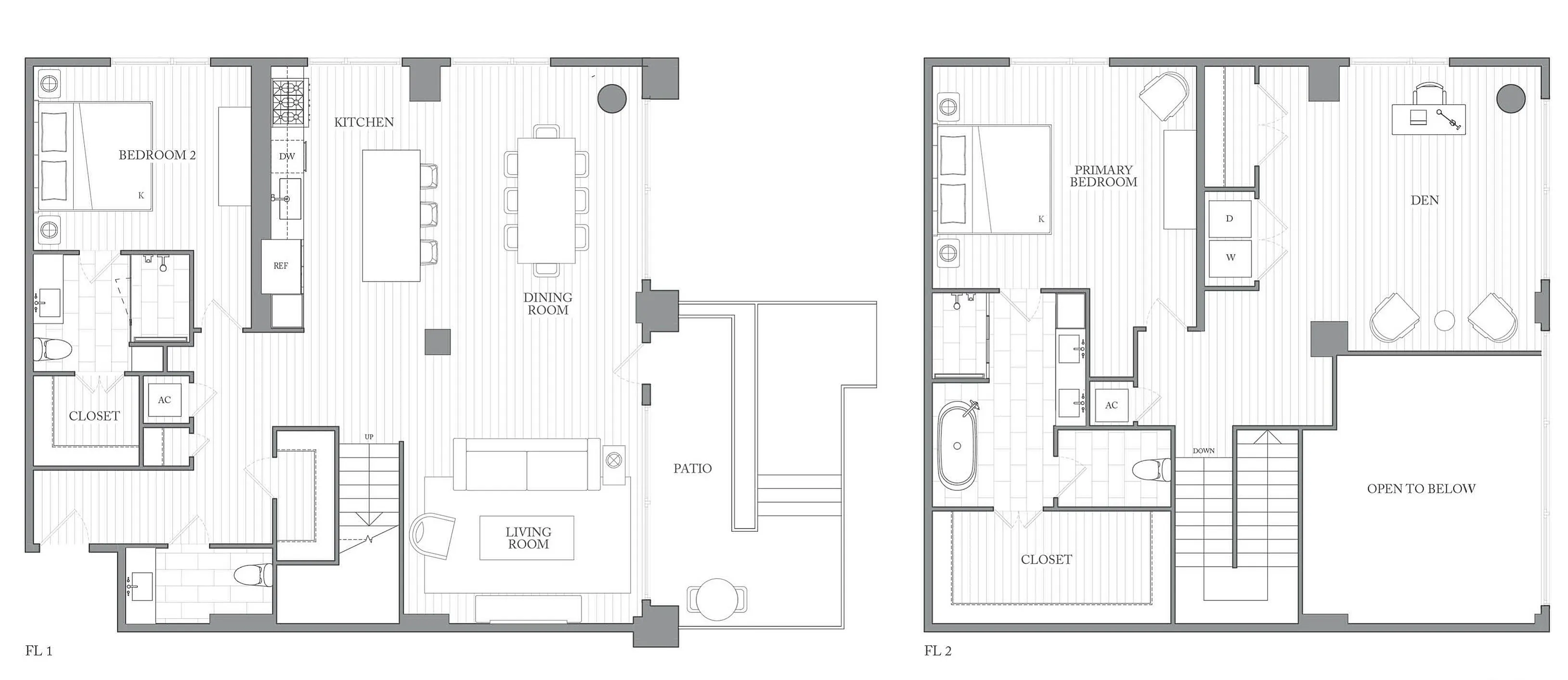 1Riva Row New Apartments | Luxury Apartments in Texas | 1Riva Row 2 bedroom townhome with den