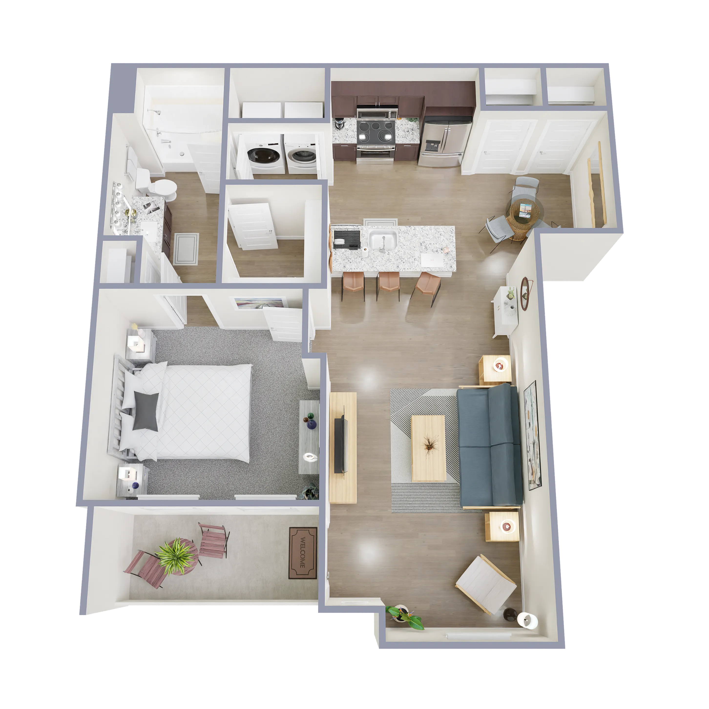 A2.P8 1 Bed 1 Bath - Cathedral Lakes Apartments