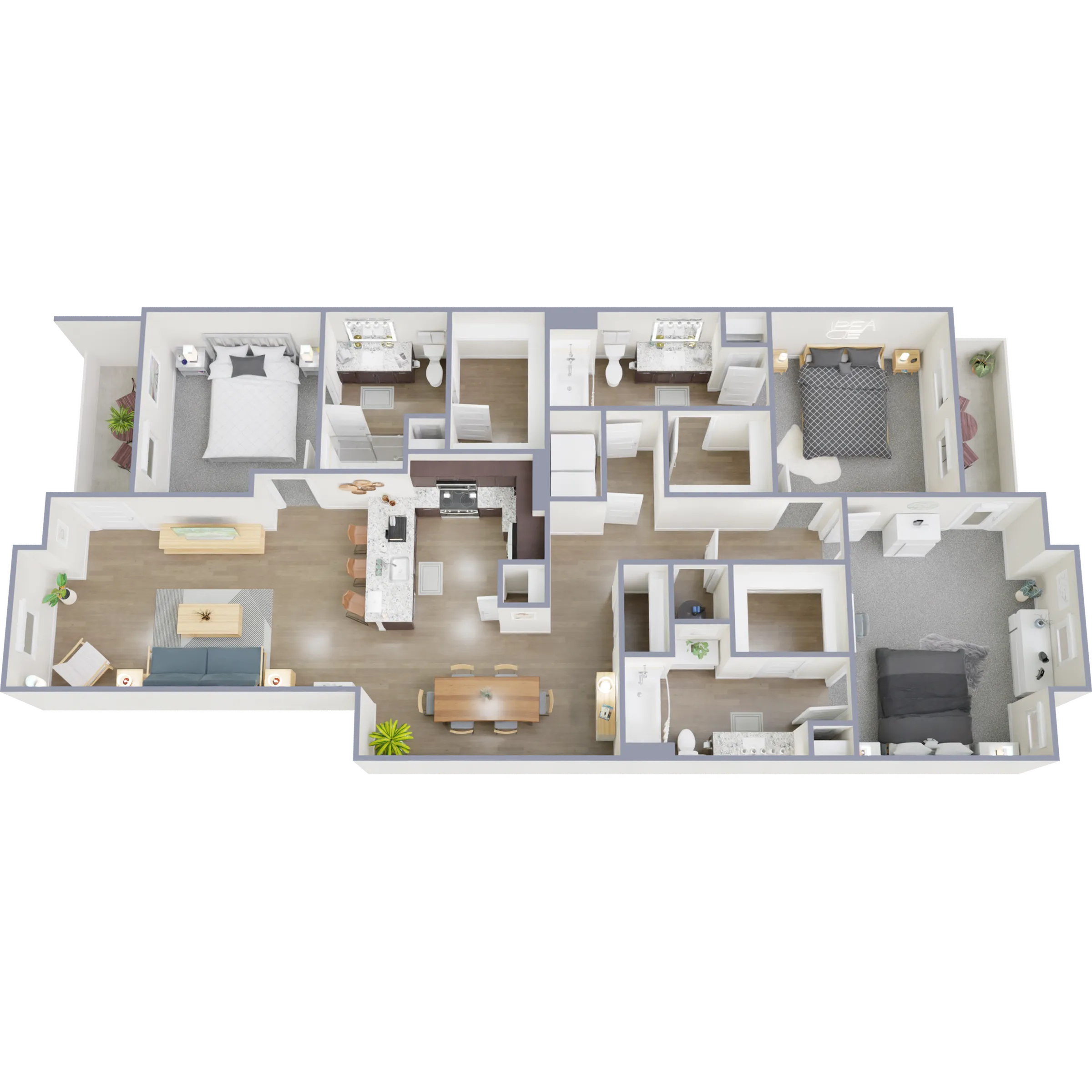 C2 3 Beds 3 Baths - Cathedral Lakes Apartments