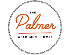Stylish logo for The Palmer Apartment Homes featuring modern typography within a circular design.