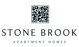 Elegant logo for Stone Brook Apartment Homes featuring a stylish stone pattern design.