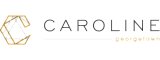Elegant Caroline Georgetown logo with a geometric gold design on a sleek black background.