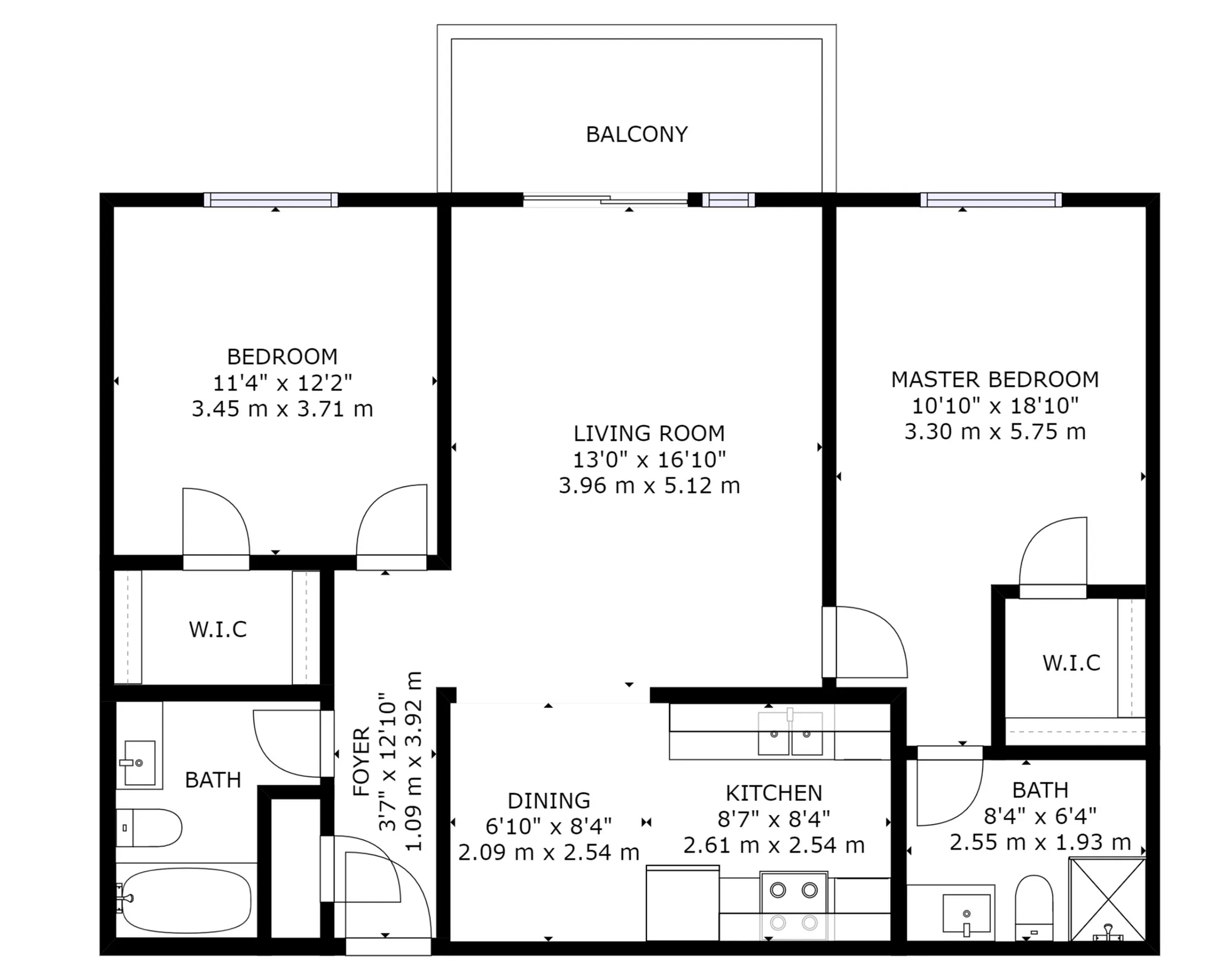 2BR/2BA Layout