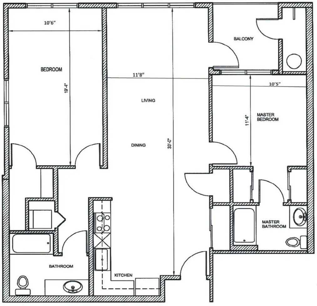 2Bed, 2Bath B Units 208,308,408