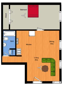 1 Bed Flat Floor Plan