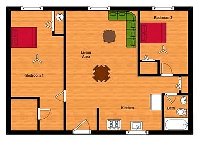 2 BR Luxe Floor Plan