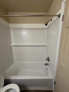 Shower with Storage Shelf