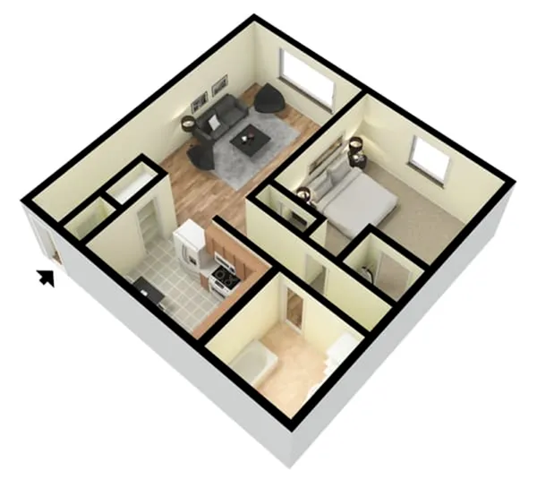 1 BR Chic 3D Furnished