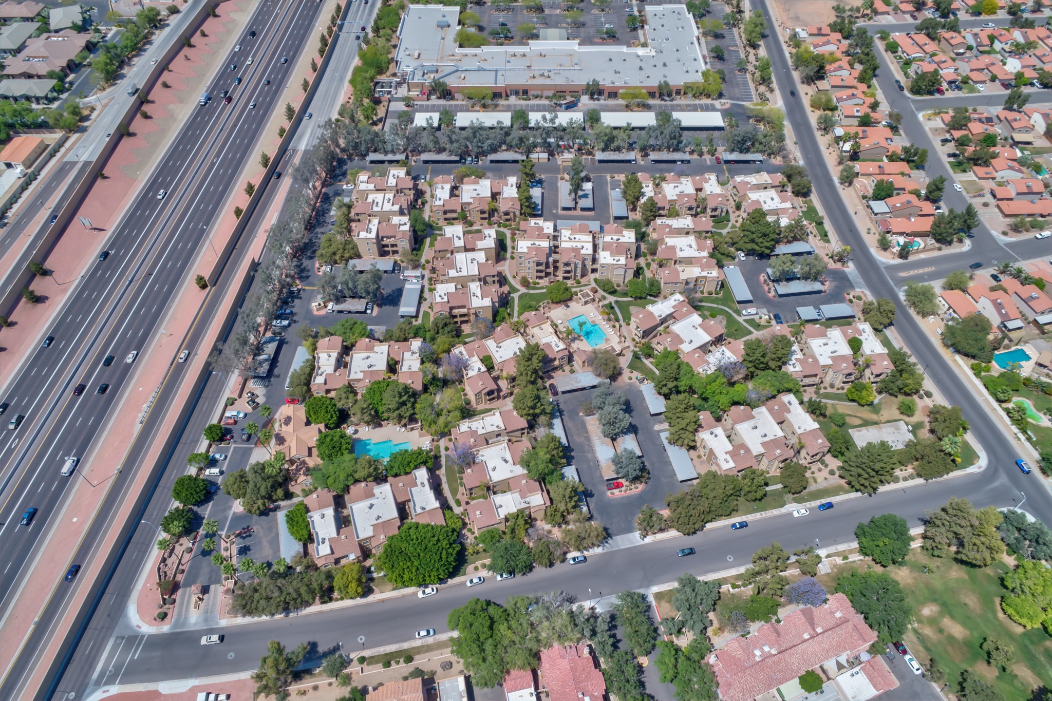 Outer view of the apartments and grounds