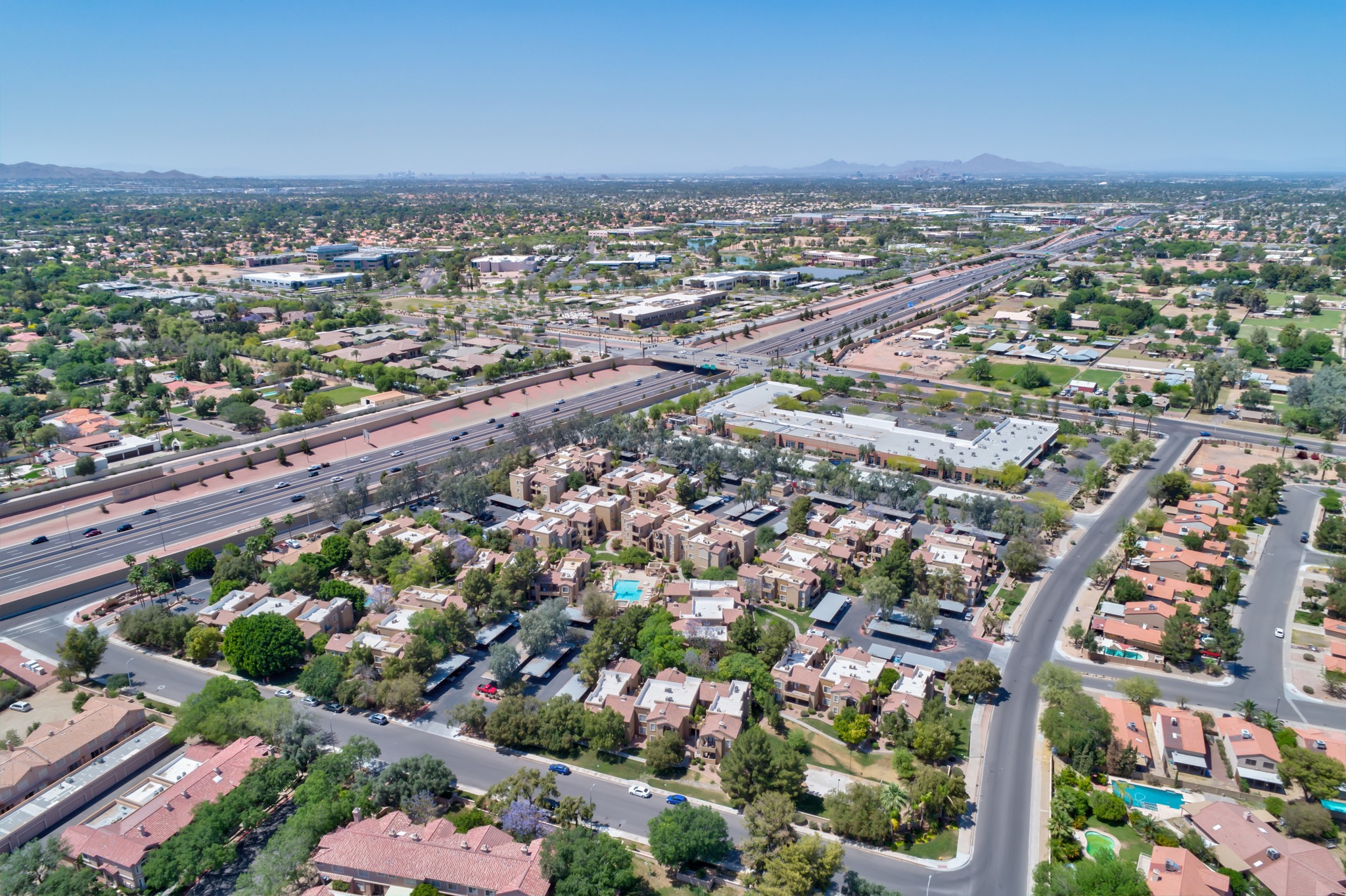 Outer view of the apartments and grounds