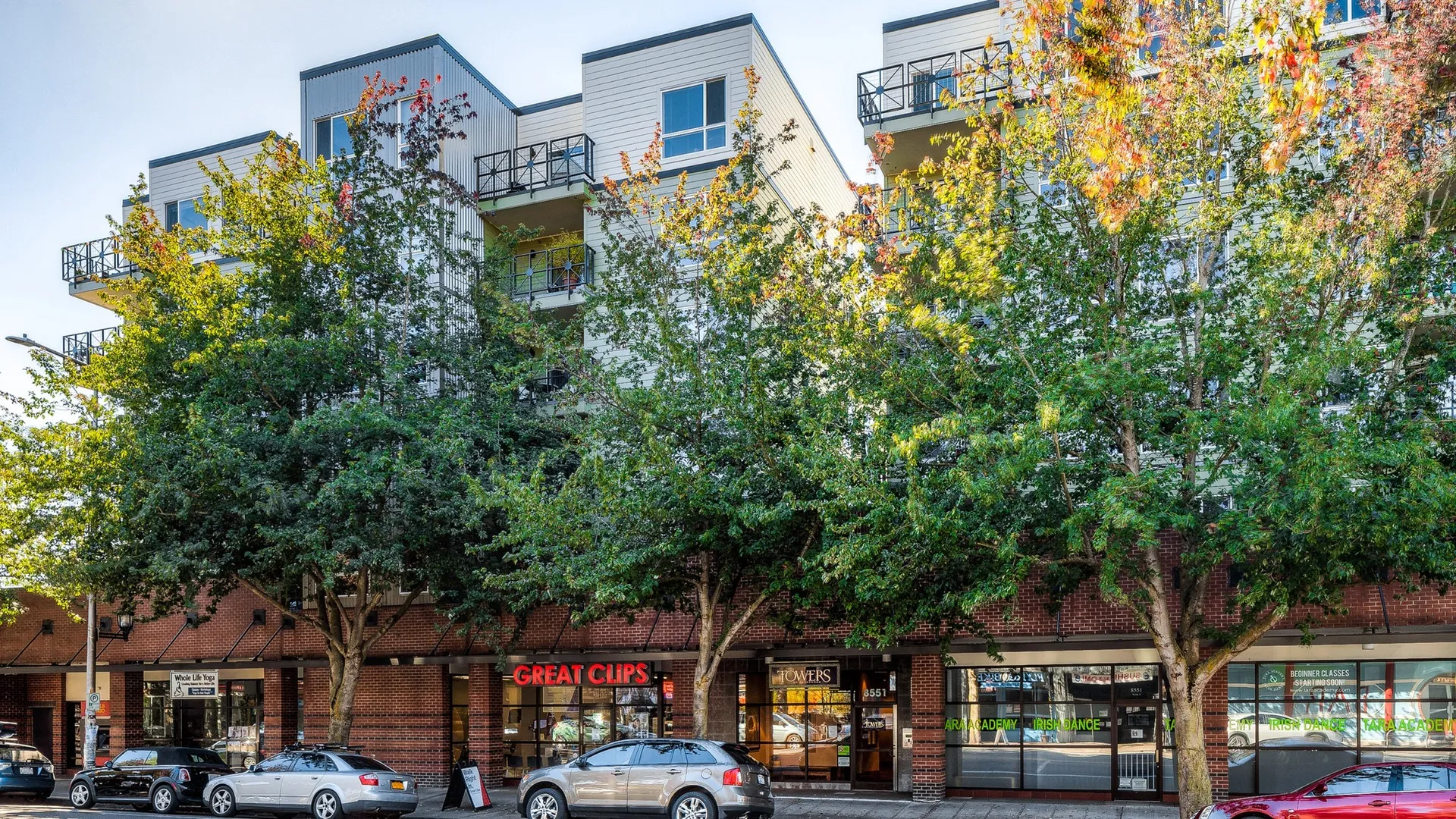 Street view of apartment