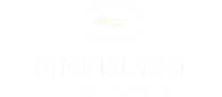 Elegant Pinehurst Apartments logo featuring a stylish pine emblem with a sophisticated black background.