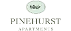 Elegant Pinehurst Apartments logo featuring a sleek pine leaf design in a sophisticated green color scheme.