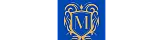 Elegant royal crest with a bold 'M' intricately designed in gold on a vibrant blue background, exuding luxury and prestige.