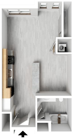 Studio 18A unfurnished