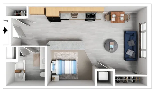 Studio 18 3D furnished